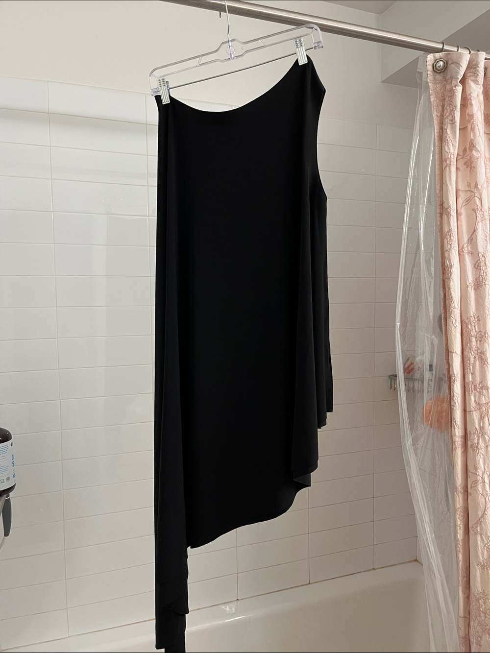 Norma Kamali Black One-Shoulder Asymmetric Style Dress